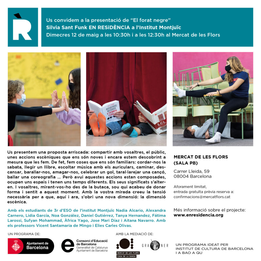 Presentació de “El forat negre” de Silvia Sant Funk amb alumnes de 3r d’ESO de l’Institut Montjuïc - Graner